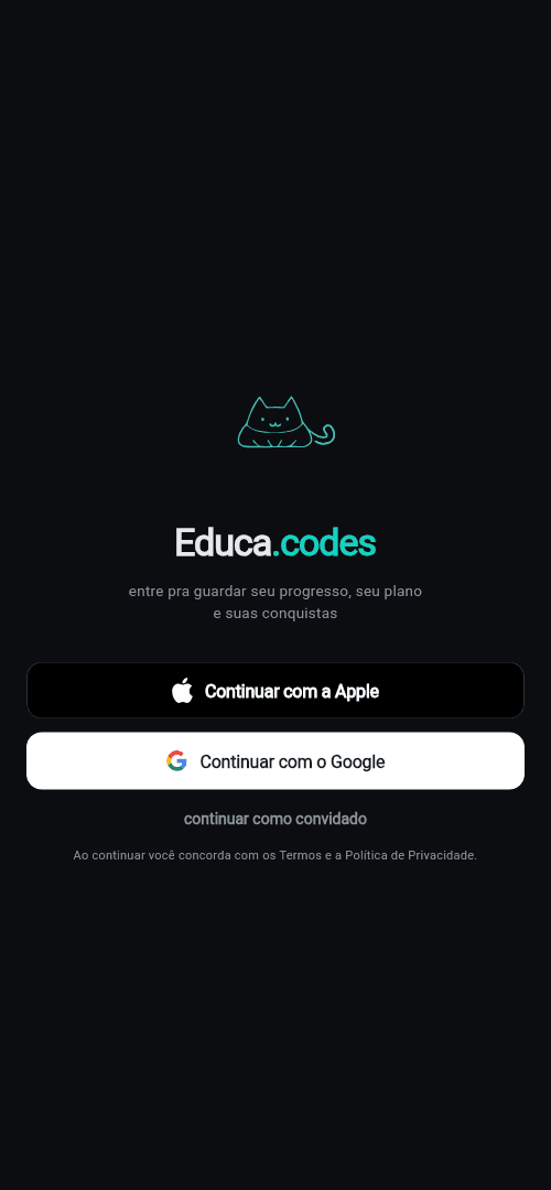 Tela de entrada
